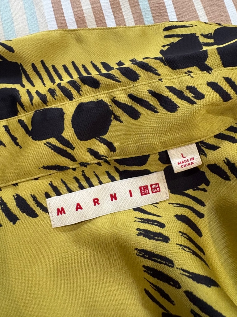 Marni x Uniqlo Yellow & Black Checked Shirt | Oversized Button-Up - Picture 2 of 8